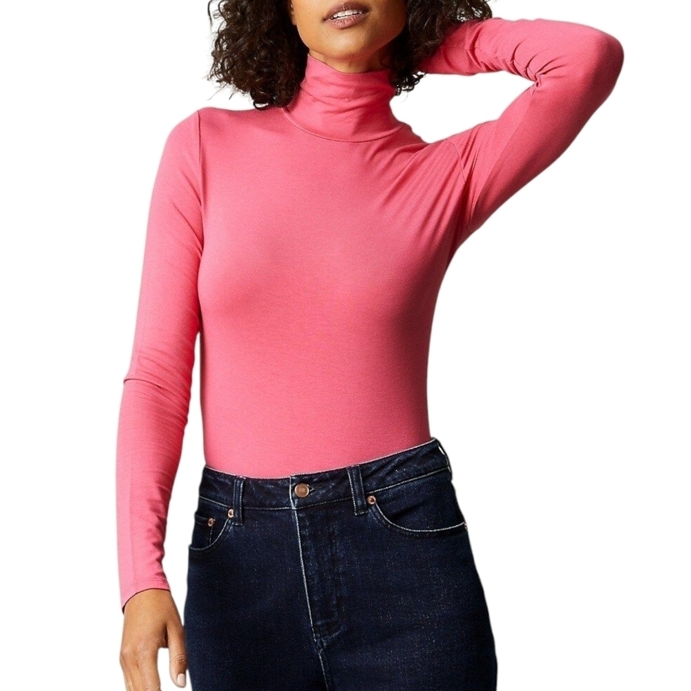 Hudson North Fitted Pink Long Sleeve Bodysuit Sz L